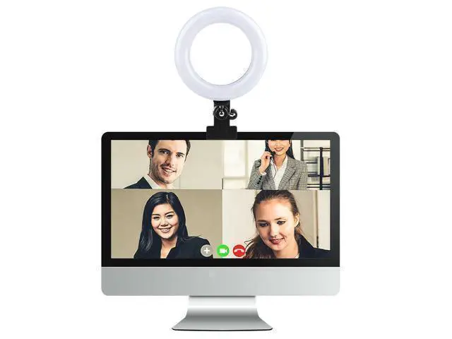 Alt view image 4 of 4 - 5in1 LED Ring Light Kit + Tripod Stand + Clip + Phone Clip for Laptop