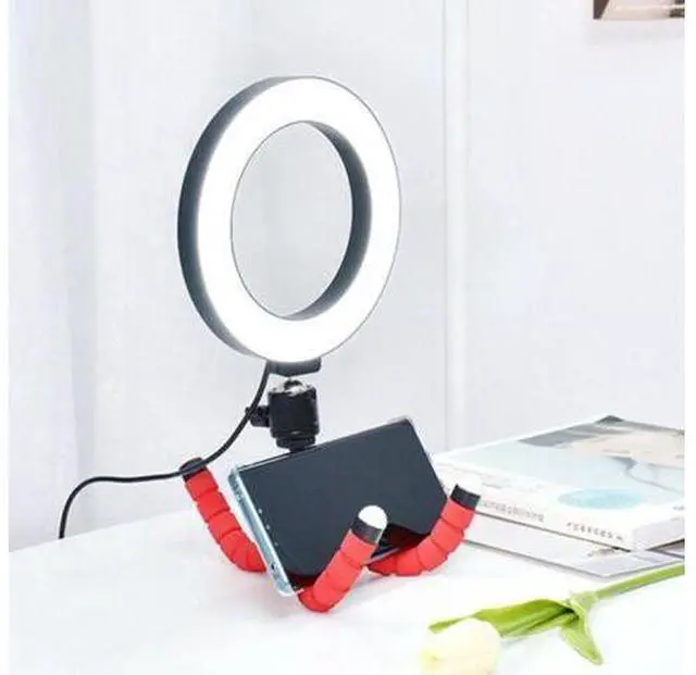 Main image of 10" Led Selfie Ring Light with Flexible Tripod 360-Degree Rotation Ballhead and Phone Clip Holder for Live Broadcast