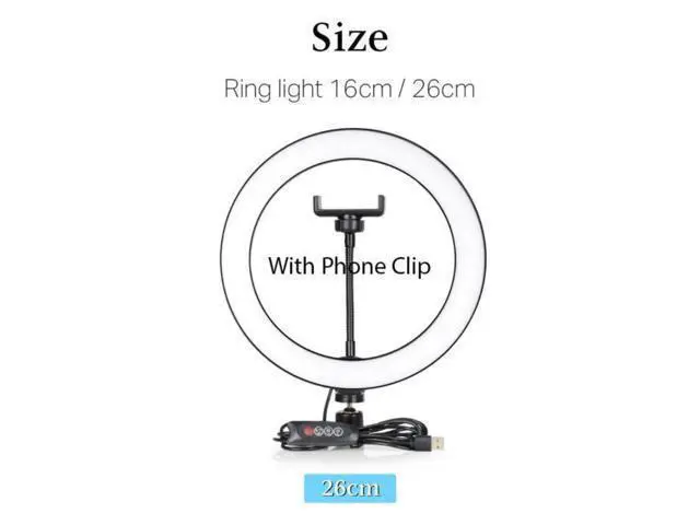 Alt view image 2 of 4 - 10" Led Selfie Ring Light with Flexible Tripod 360-Degree Rotation Ballhead and Phone Clip Holder for Live Broadcast