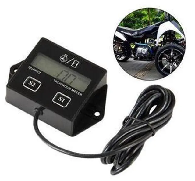 Main image of Digital Engine Tach Hour Meter Tachometer Gauge Inductive Display For Motorcycle Motor Marine Chainsaw Pit Bike Boat
