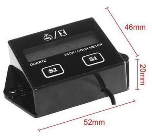 Alt view image 2 of 4 - Digital Engine Tach Hour Meter Tachometer Gauge Inductive Display For Motorcycle Motor Marine Chainsaw Pit Bike Boat