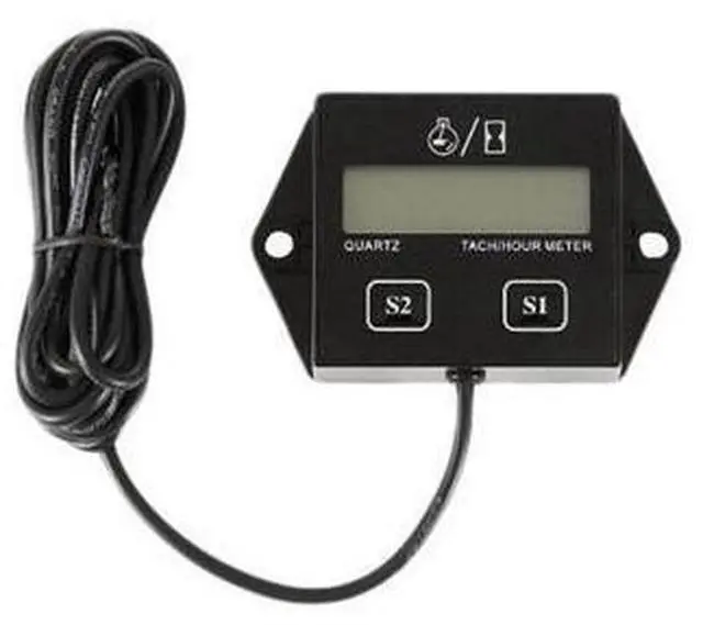 Alt view image 3 of 4 - Digital Engine Tach Hour Meter Tachometer Gauge Inductive Display For Motorcycle Motor Marine Chainsaw Pit Bike Boat