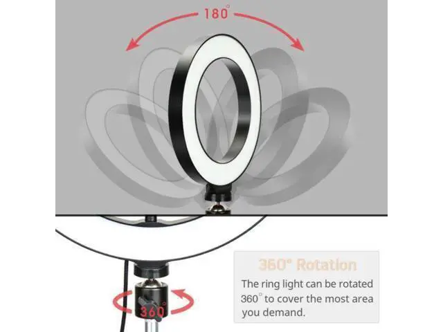 Alt view image 3 of 4 - 10" Led Selfie Ring Light with Flexible Tripod 360-Degree Rotation Ballhead and Phone Clip Holder for Live Broadcast
