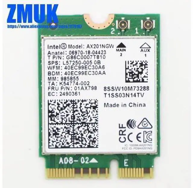 Main image of Int AX201NGW WiFi For Lenovo V14 V15 E14 E15 Yoga S740 S340 S540 ideapad 3 Flex 5 Series,P/N 01AX798 SW10M73288