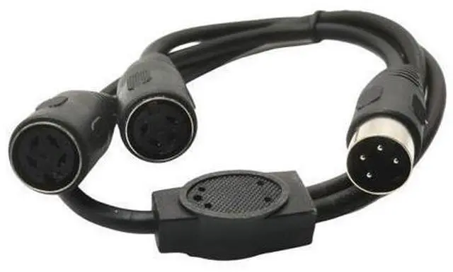 Main image of Adaptateur DIN 4 broches 1 mâle à 2 femelles, connecteur Audio Y DIN 4 broches 0.5m