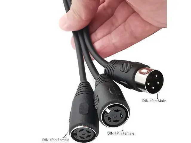 Alt view image 3 of 4 - Adaptateur DIN 4 broches 1 mâle à 2 femelles, connecteur Audio Y DIN 4 broches 0.5m