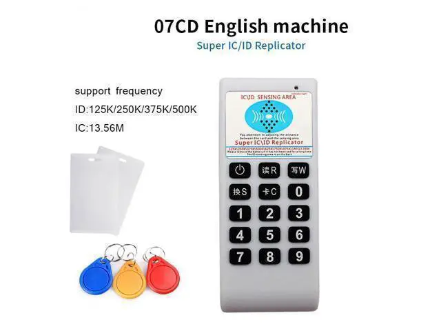 Alt view image 3 of 5 - Handheld Frequency 125Khz-13.56MHZ Copier Duplicator ID IC 8211 Card Reader Writer Access Control Card Pass Id Firewall