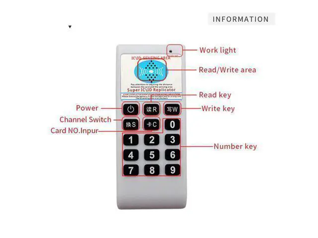 Alt view image 4 of 5 - Handheld Frequency 125Khz-13.56MHZ Copier Duplicator ID IC 8211 Card Reader Writer Access Control Card Pass Id Firewall