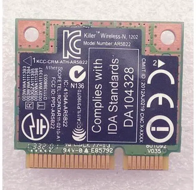Main image of Bigfoot Killer N-1202 AR5B22 802.11a/b/g/n WiFi & Bluetooth 4.0 Card,CN-0CTJ7G