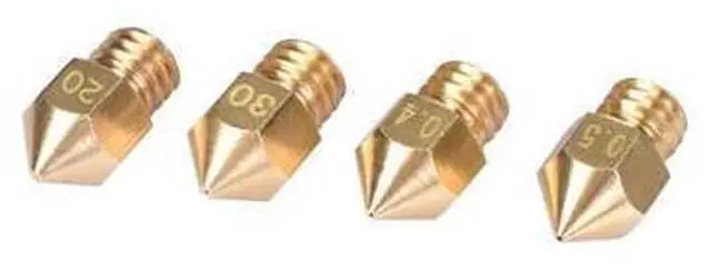Alt view image 3 of 3 - 10pcs MK8 Nozzle Mix Sizes Extrusion Head Hotend M6 Nozzle 0.3mm/0.4mm/0.5mm For MK8 3D Printer 1.75MM Filament J-head Hotend