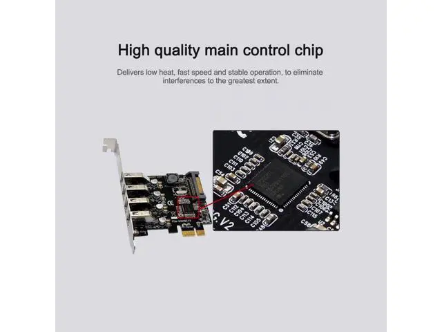 Alt view image 5 of 7 - Four Ports USB 3.0 Super Fast 5Gbps PCI-E Expansion Card PCI Express Adapter Converter Card Power Supply Module For Desktop PC with 2U Low-profile Bracket