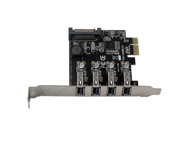 Alt view image 7 of 7 - Four Ports USB 3.0 Super Fast 5Gbps PCI-E Expansion Card PCI Express Adapter Converter Card Power Supply Module For Desktop PC with 2U Low-profile Bracket