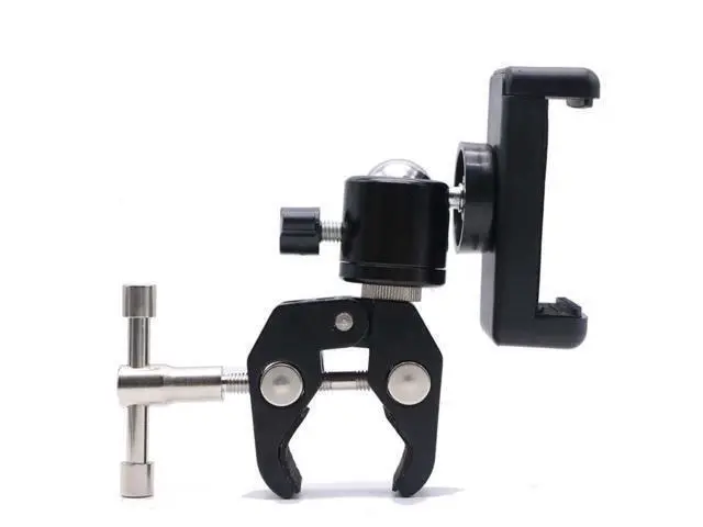 Alt view image 2 of 4 - Universal Super Clip Clamp Mount with 1/4" Screw Ball Head Mount for Cameras Lights Umbrellas Hooks Shelves Plate Glass