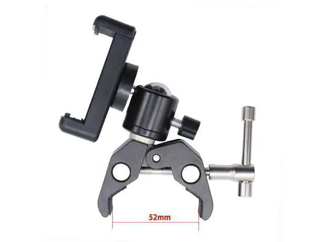 Alt view image 3 of 4 - Universal Super Clip Clamp Mount with 1/4" Screw Ball Head Mount for Cameras Lights Umbrellas Hooks Shelves Plate Glass