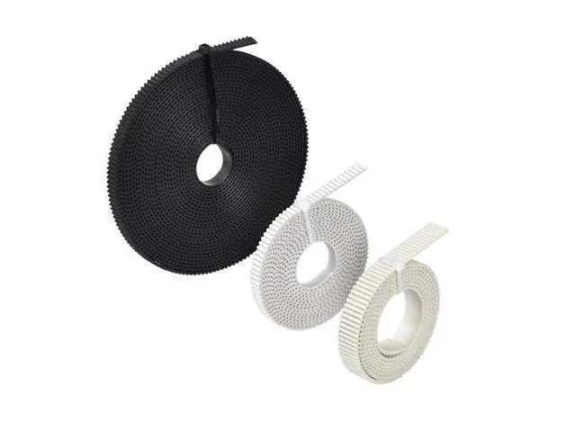 Alt view image 2 of 3 - 2/5M PU with Steel Core GT2 Belt Black White 2GT Timing Belt 6/10mm Width Reinforce Open Belt for 3D printer