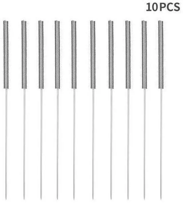 Alt view image 3 of 3 - 10Pcs 3D Printer part Nozzles+10Pcs Cleaning Kit Stainless Steel Cleaning Needle 0.4mm nozzle Needles 1Pack Tweezers Tool Kit