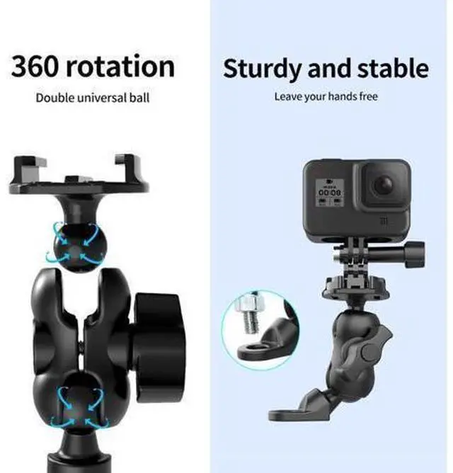 Main image of Rear-View Mirror Bracket 360 Rotation Quick Release for Gopro Hero 9 8 7 6 5 Action Camera Motorcycle Anti-Shake Mount