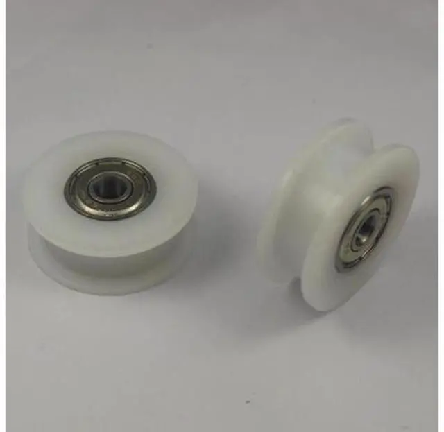 Main image of Funssor 4pcs *dual bearing smooth TIMING BELT adjustable idler wheel delrin POM H wheel 5 mm bore REPRAP DIY