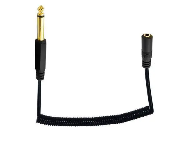 Alt view image 2 of 3 - Câble d'extension Audio, Jack 3.5mm femelle, 3 pôles stéréo à 6.35mm 1/8 mâle, câbles à ressort