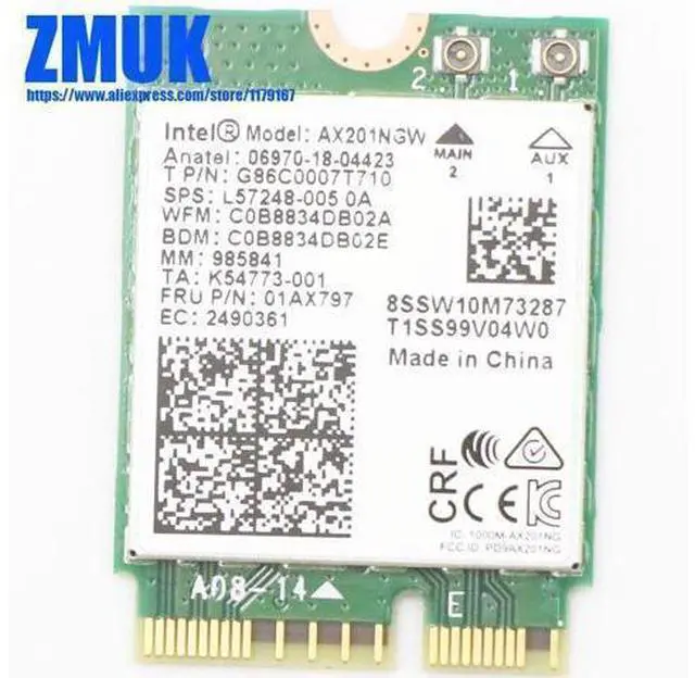 Main image of Int AX201NGW WiFi For Lenovo M70a M70t M70s M80t M80s M90a M90q M90t M90s P340 Series,P/N 01AX797 5W10V25764