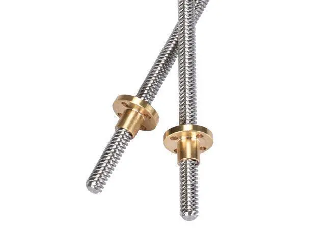 Alt view image 2 of 3 - T8 Lead Screw 350/380MM with Copper Nut OD 8mm Pitch 2mm Thread 8mm Length 350mm trapezoidal spindle screw For 3D Printer parts