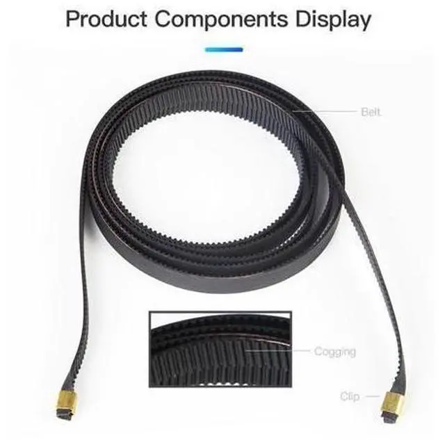 Alt view image 2 of 3 - CREALITY 3D Parts CR-10/CR-10S Printer X Axis/Y Axis Black Synchronous Belt Kit 2GT With Copper Sets