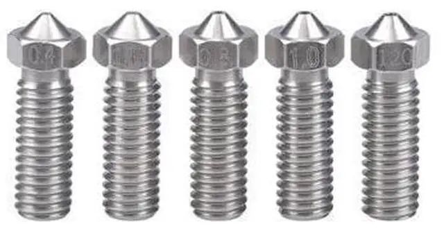 Alt view image 2 of 3 - 10pcs 3D Printer Parts Volcano Nozzle Stainless Steel M6 Nozzle Extra 0.4mm/0.6mm/0.8mm/1.0/1.2mm for 1.75/3.0mm filament