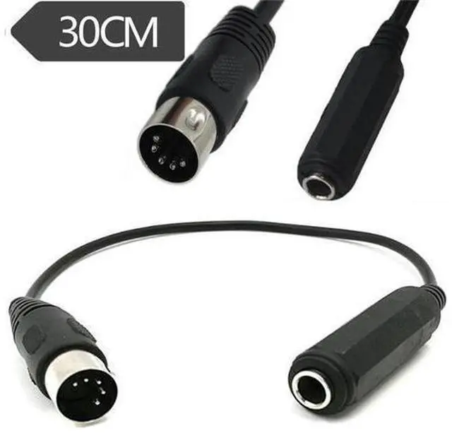 Main image of Câble d'extension Audio stéréo TRS Din 5 broches mâle à mono-prix 6.35mm femelle pour clavier MIDI (orgue, guitare électrique pour piano)