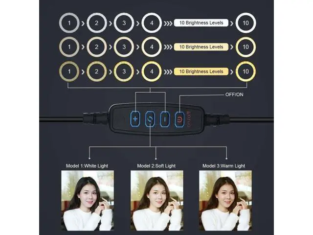 Alt view image 3 of 4 - 3 in 1 Mini LED Ring Light Kit + Desktop Tripod + Balll Head for Selfie Make Up