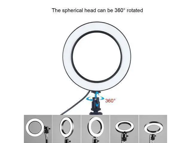 Alt view image 4 of 4 - 3 in 1 Mini LED Ring Light Kit + Desktop Tripod + Balll Head for Selfie Make Up
