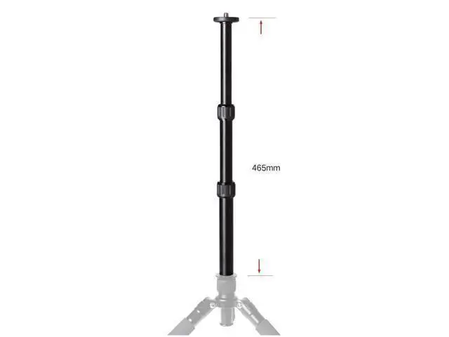Alt view image 2 of 4 - Middle Axis Extension Rod 3 Sections Extended Stick Photography Accessories Aluminum Alloy Extendable Rod Extension Pole