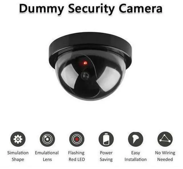 Main image of Dummy Dome Surveillance Camera Fake Security CCTV with Flashing LED Light
