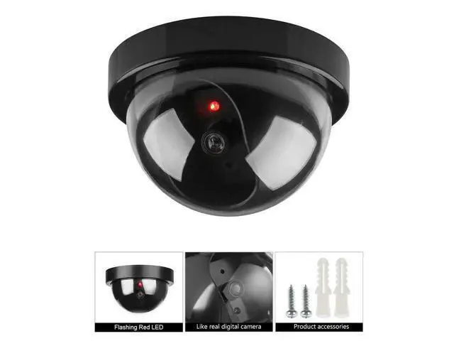 Alt view image 2 of 4 - Dummy Dome Surveillance Camera Fake Security CCTV with Flashing LED Light