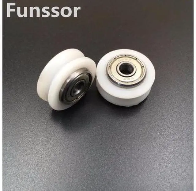 Main image of Funssor CNC machine parts 4mm/5mm bore Openbuilds POM Polycarbonate Dual V Wheel For V Slot Aluminium Linear Extrusion