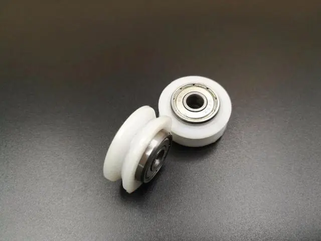 Alt view image 2 of 6 - Funssor CNC machine parts 4mm/5mm bore Openbuilds POM Polycarbonate Dual V Wheel For V Slot Aluminium Linear Extrusion