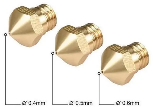 Main image of 10pcs 3D Printer Parts MK10 Brass Nozzle M7 thread 0.2/0.3/0.4/0.6/0.8mm For 1.75mm Filament Hotend Extruder