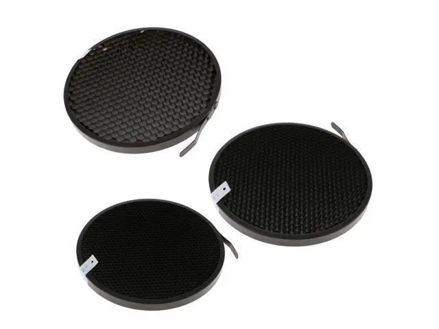 Alt view image 2 of 4 - 3Pcs 60 50 40 Degree Eggcrate Honeycomb Grid for 7inch Reflector Diffuser Lamp Shade Dish Photo Studio Accessories