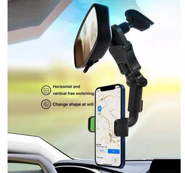 Main image of Universal Car Rearview Mirror Phone Holder Multi-Function Gps Seat Bracket Cell Phone Clamp