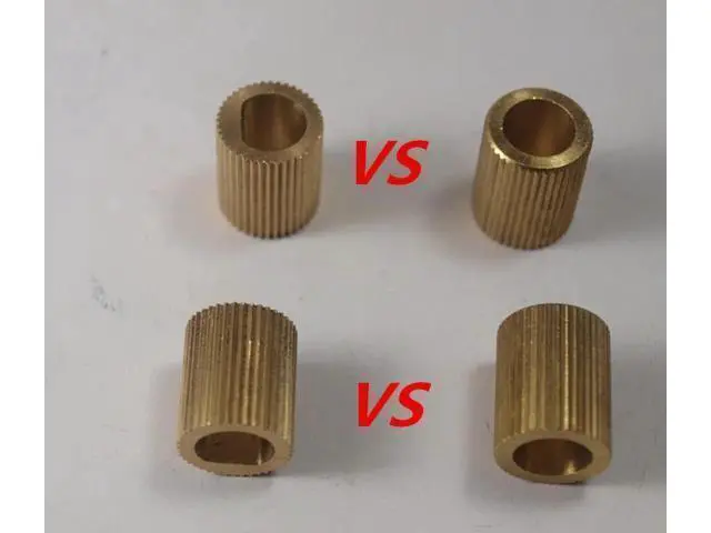 Alt view image 3 of 3 - Funssor 2pcs Reprap mendel DIY brass extruder drive gear 8 mm bore hobbed gear for planetary motor Fast ship