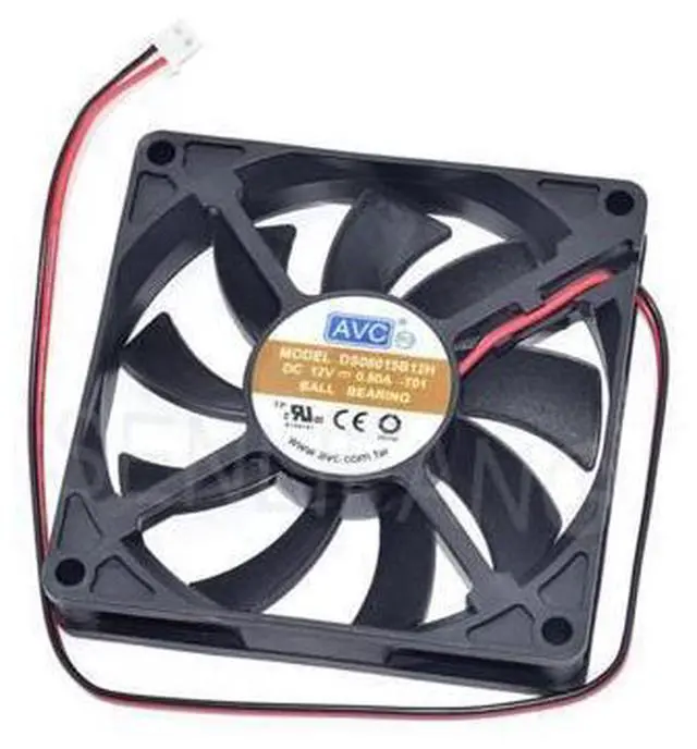 Alt view image 2 of 2 - 80*80*15 8CM DC12V 0.50A DS08015B12H doble bola 2pin gran flujo de aire del ventilador