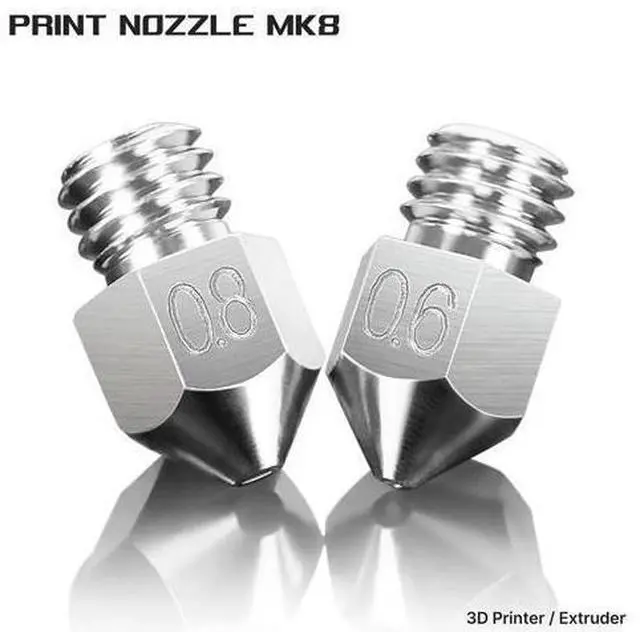 Alt view image 3 of 3 - SWISS MK8 Nozzle Plated Copper 0.25/0.4/0.6/0.8MM 1.75MM 3D Printer Parts For CR10 Ender3 Voron 2.4 Hotend Heater Block