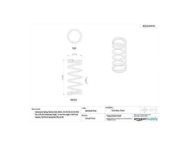 Alt view image 2 of 2 - Funssor 15pcs 3D Printer Compression Spring for Extruder Idler Tension / Bed Leveling - RepRap