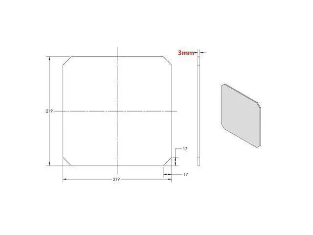 Alt view image 4 of 4 - Funssor 219X219X3MM Borosilicate Glass plate for Wanhao Duplicator i3 Anet A8 MP Maker Select 3D Printer