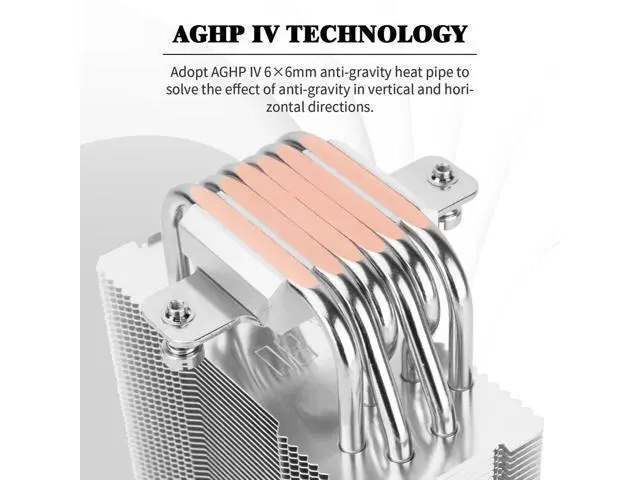 Alt view image 2 of 7 - Burst Assassin 120 SE ARGB White CPU Cooler, 6 Heat Pipes Heatsink, 12cm PWM Fan CPU Air Cooler, AGHP Technology, for Intel LGA1851/1700/115X/1200,AM4/AM5, 148mm High Heatsink Cooling