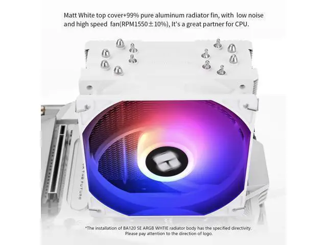 Alt view image 5 of 7 - Burst Assassin 120 SE ARGB White CPU Cooler, 6 Heat Pipes Heatsink, 12cm PWM Fan CPU Air Cooler, AGHP Technology, for Intel LGA1851/1700/115X/1200,AM4/AM5, 148mm High Heatsink Cooling