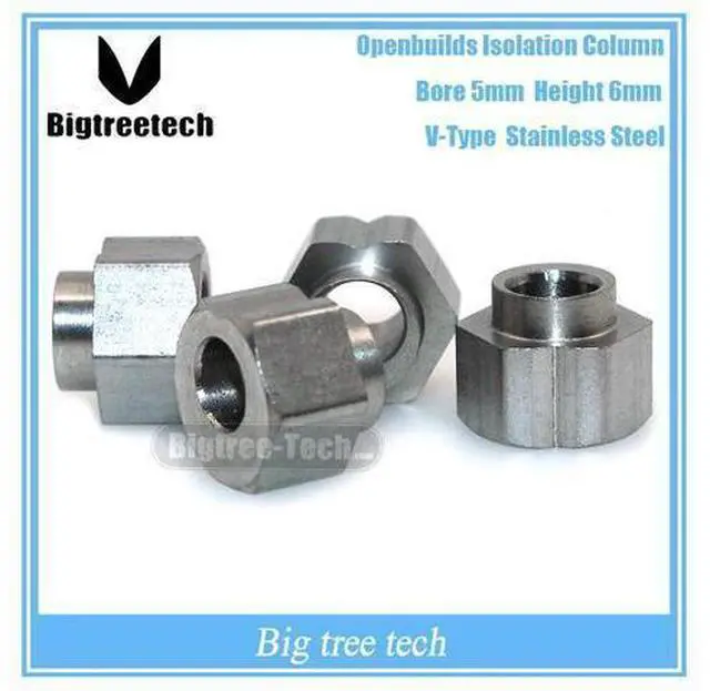 Main image of 5PCS 3D printer parts Openbuilds eccentric column / isolation column hexagonal bore 5MM 6MM V groove stainless steel 3D0286