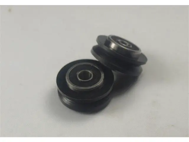 Alt view image 2 of 6 - funssor 10pcs Solid V Delrin Wheel 5mm bore For V Rail V Slot Aluminium Linear Extrusion