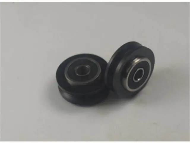 Alt view image 3 of 6 - funssor 10pcs Solid V Delrin Wheel 5mm bore For V Rail V Slot Aluminium Linear Extrusion