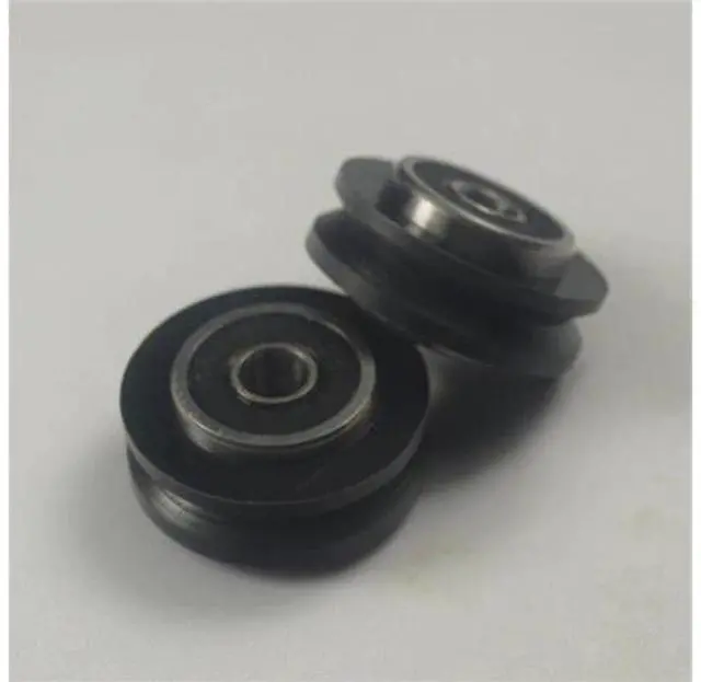 Alt view image 4 of 6 - funssor 10pcs Solid V Delrin Wheel 5mm bore For V Rail V Slot Aluminium Linear Extrusion
