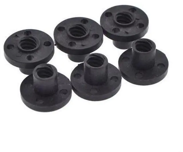 Main image of Funssor 5 Pcs Black TR8 Lead Screw POM nut TR8x2/TR8x4/TR8x8 Trapezoidal Screw Nuts Delrin Nuts 8mm